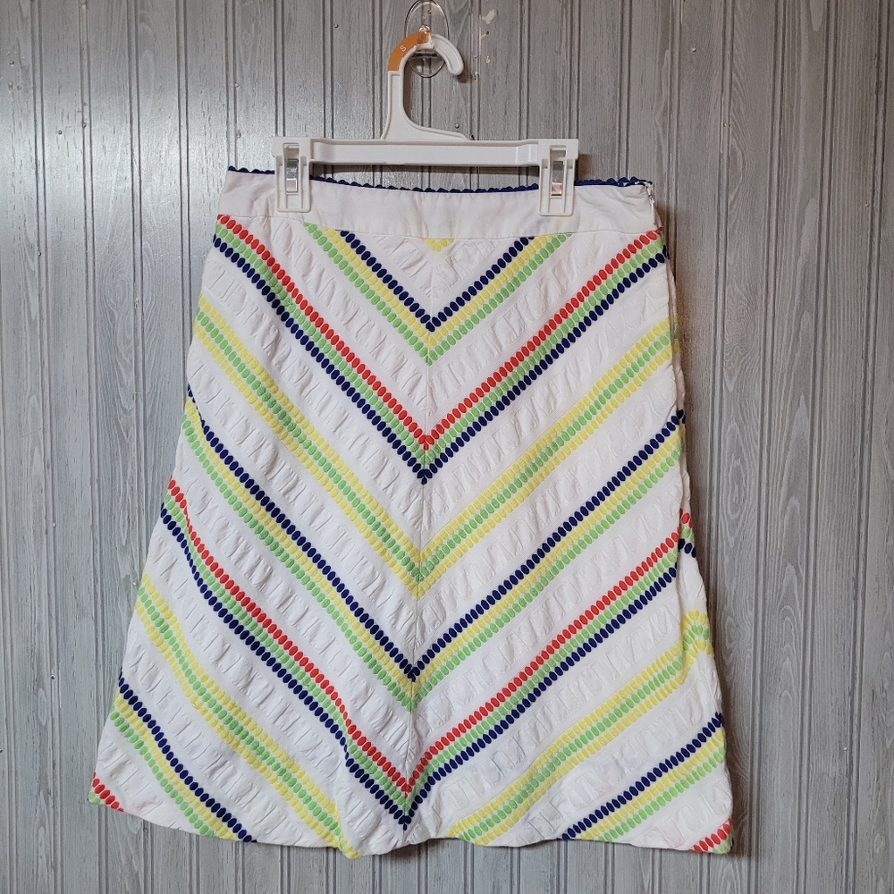 Anthropologie Fei Rainbow Chevron Stripe Skirt 2